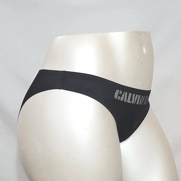 XS X-SMALL Calvin Klein QF1810 Logo-Waist Laser Bikini Black NWT New with Tags - Picture 2 of 8